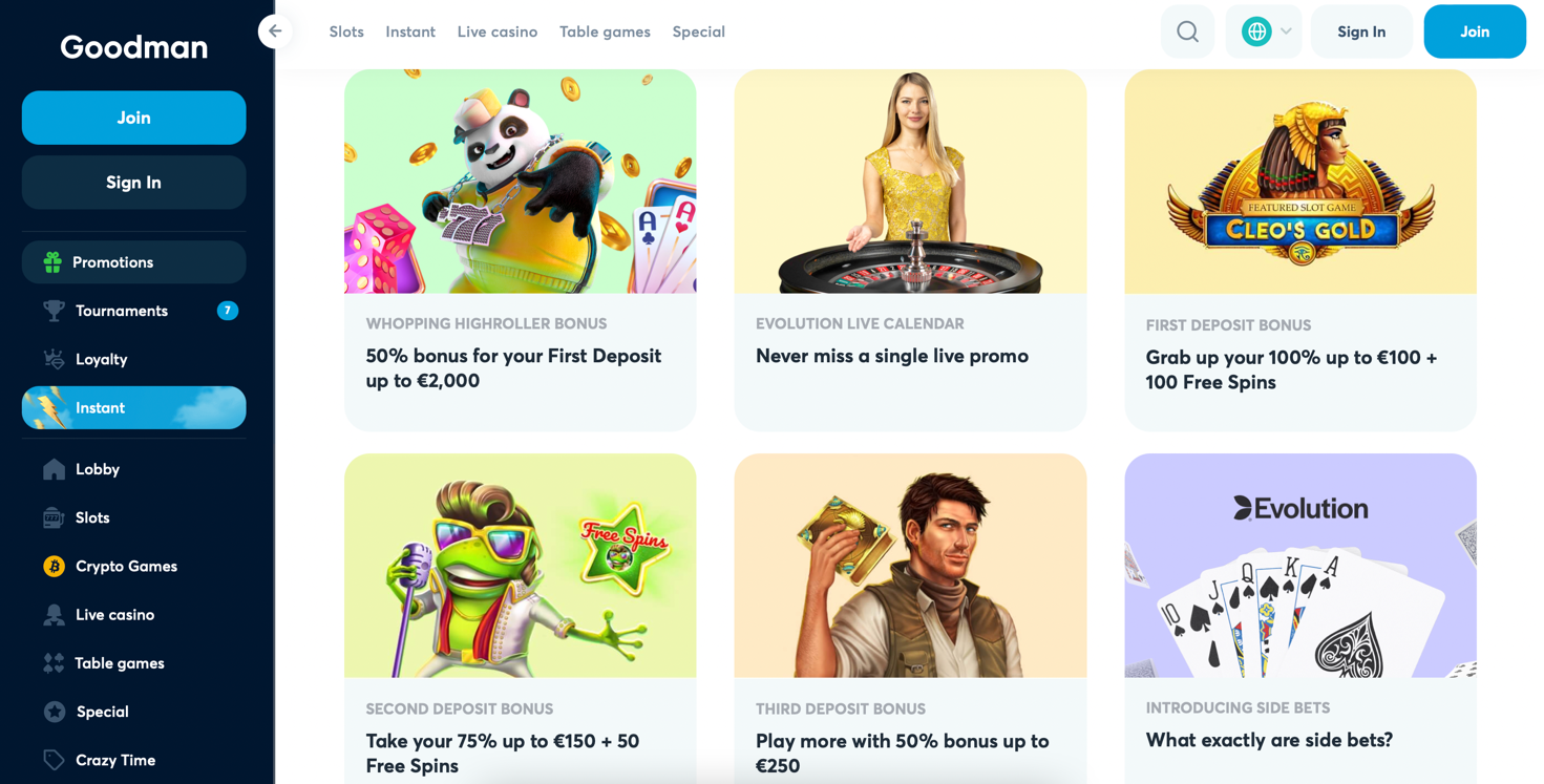 Goodman Online Casino Review and Bonus - AboutSlots