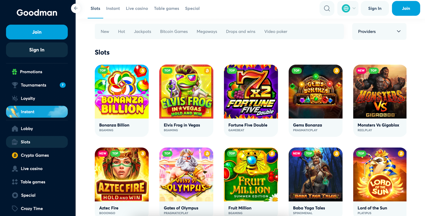 Goodman Online Casino Review and Bonus - AboutSlots