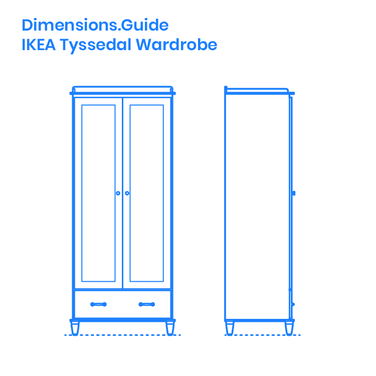 IKEA Tyssedal Wardrobe Dimensions & Drawings