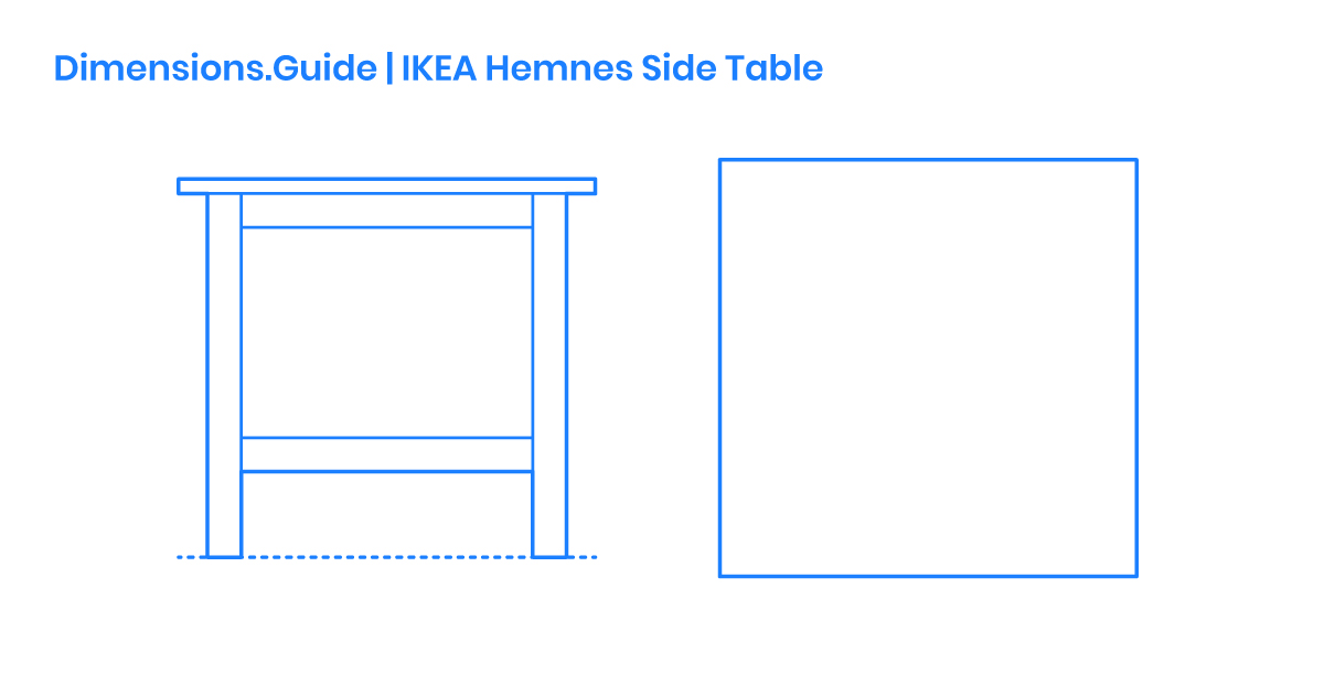 IKEA Hemnes Side Table Dimensions & Drawings