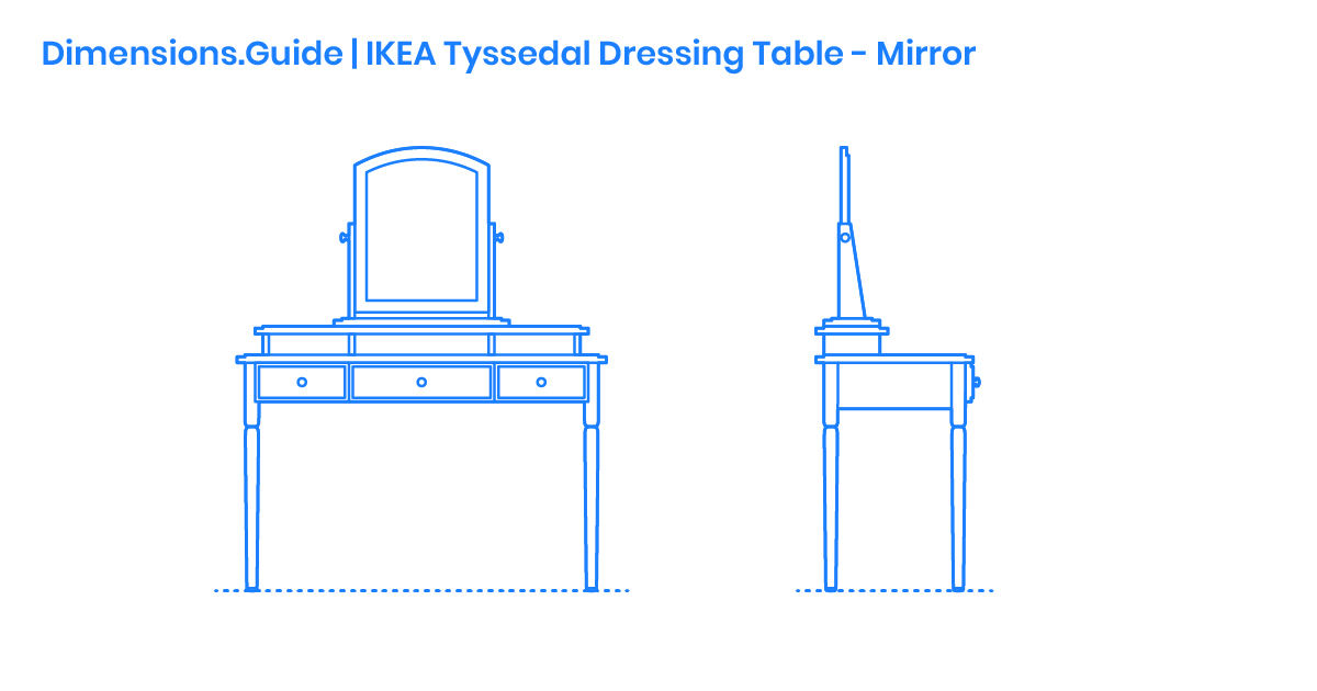 IKEA Tyssedal Dressing Table Mirror Dimensions & Drawings