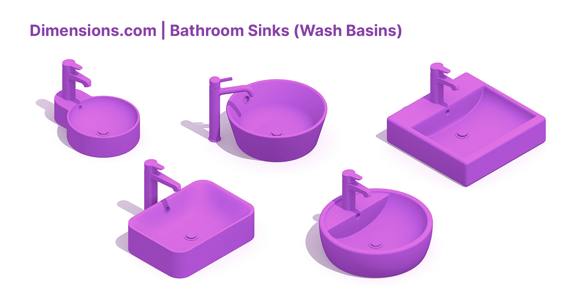 Bathroom Sinks Wash Basins Dimensions & Drawings