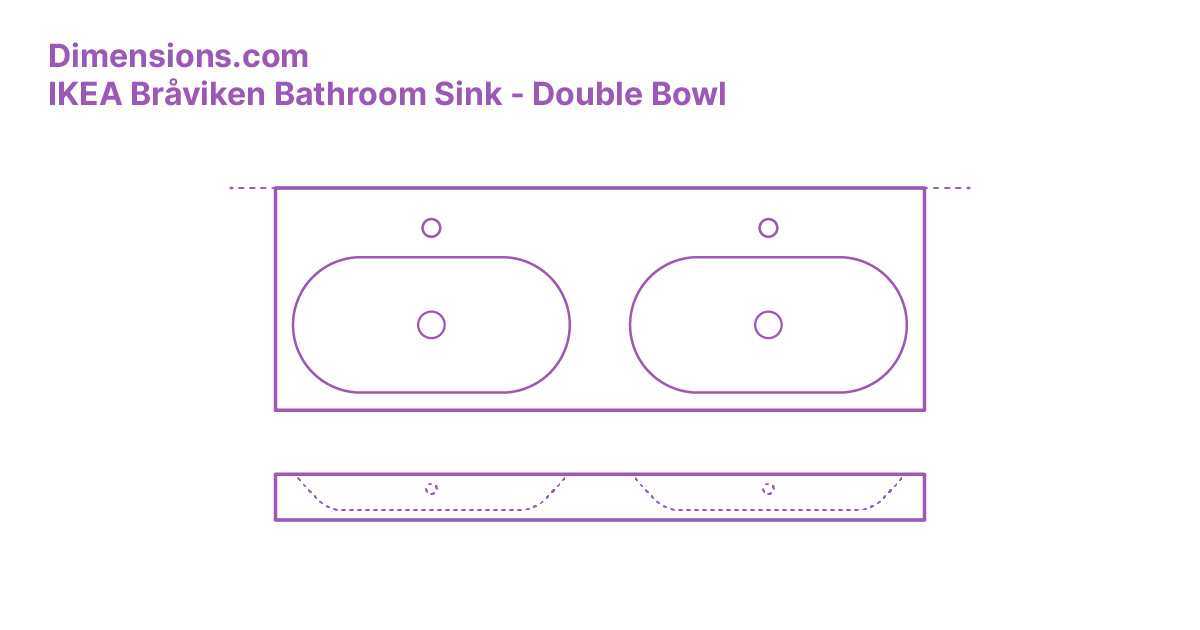 IKEA Bråviken Bathroom Sink Double Bowl Dimensions & Drawings