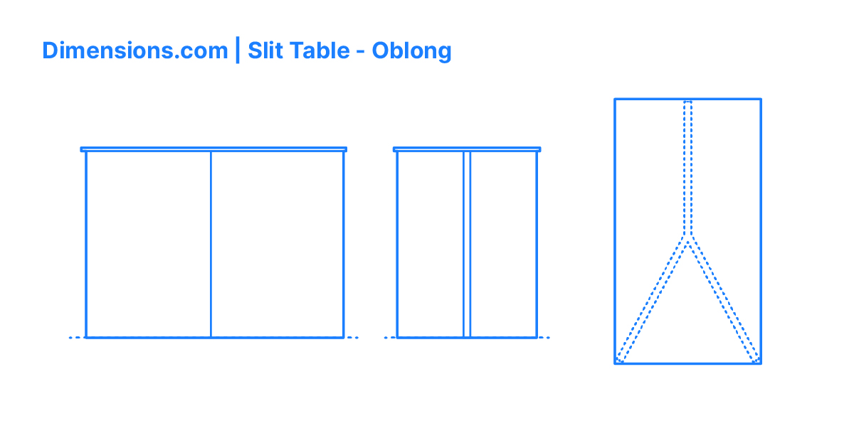 Slit Table Oblong Dimensions & Drawings