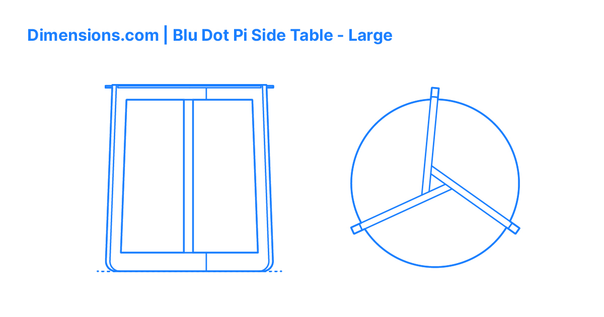 Blu Dot Pi Side Table - Large Dimensions & Drawings | Dimensions.com
