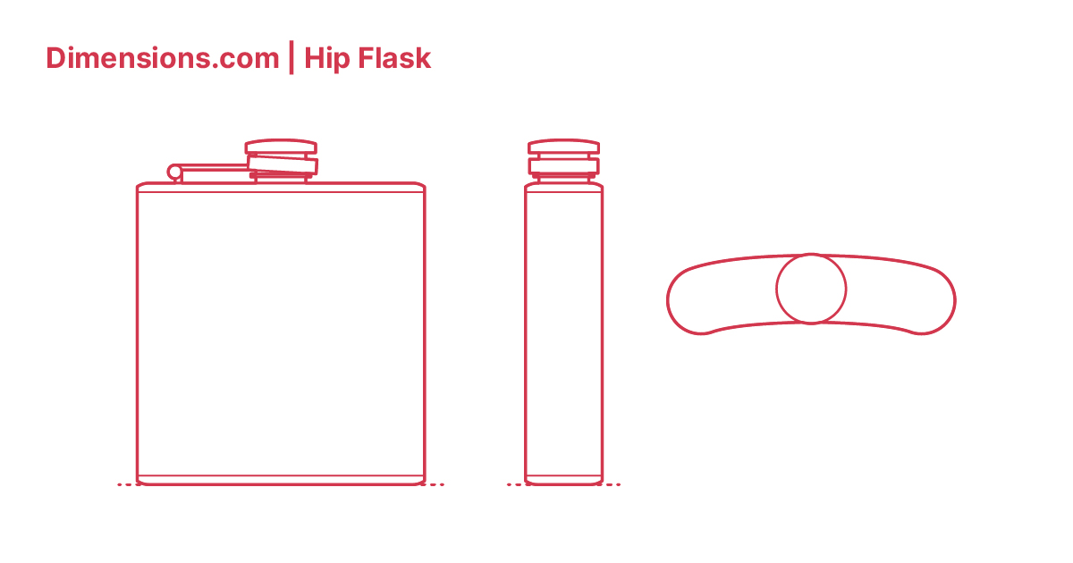 Hip Flask Dimensions Drawings