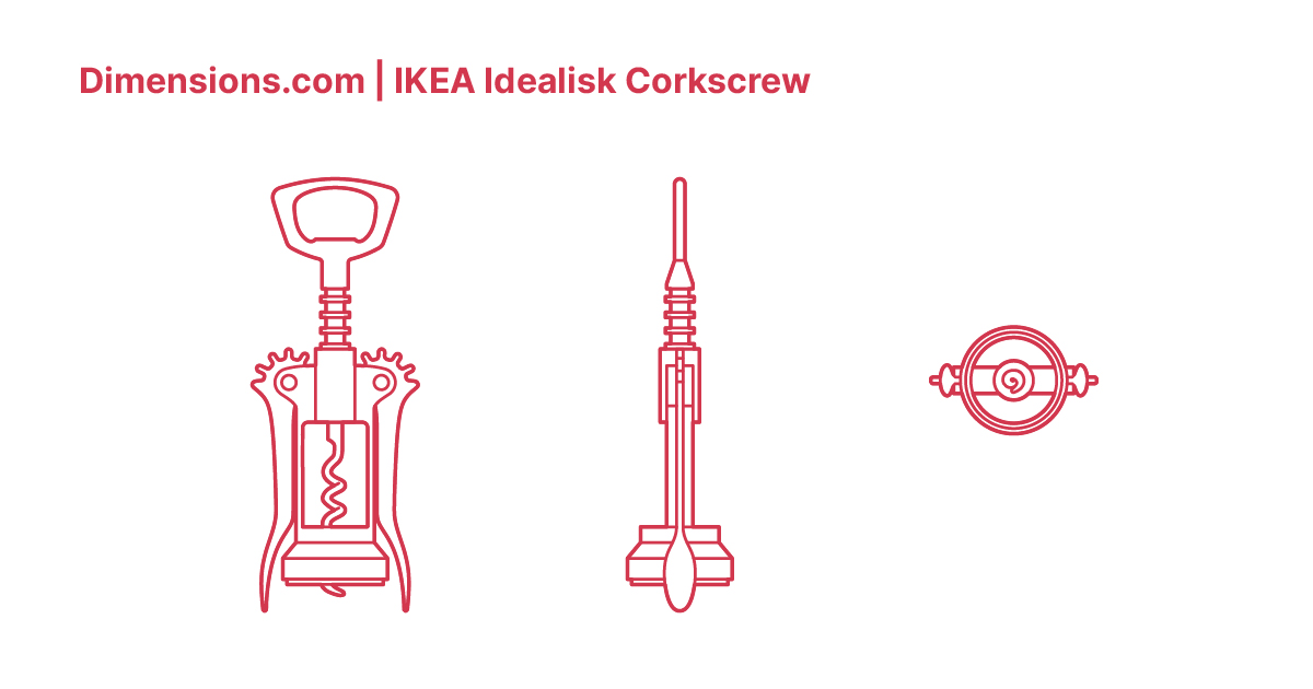 IKEA Idealisk Corkscrew Dimensions & Drawings