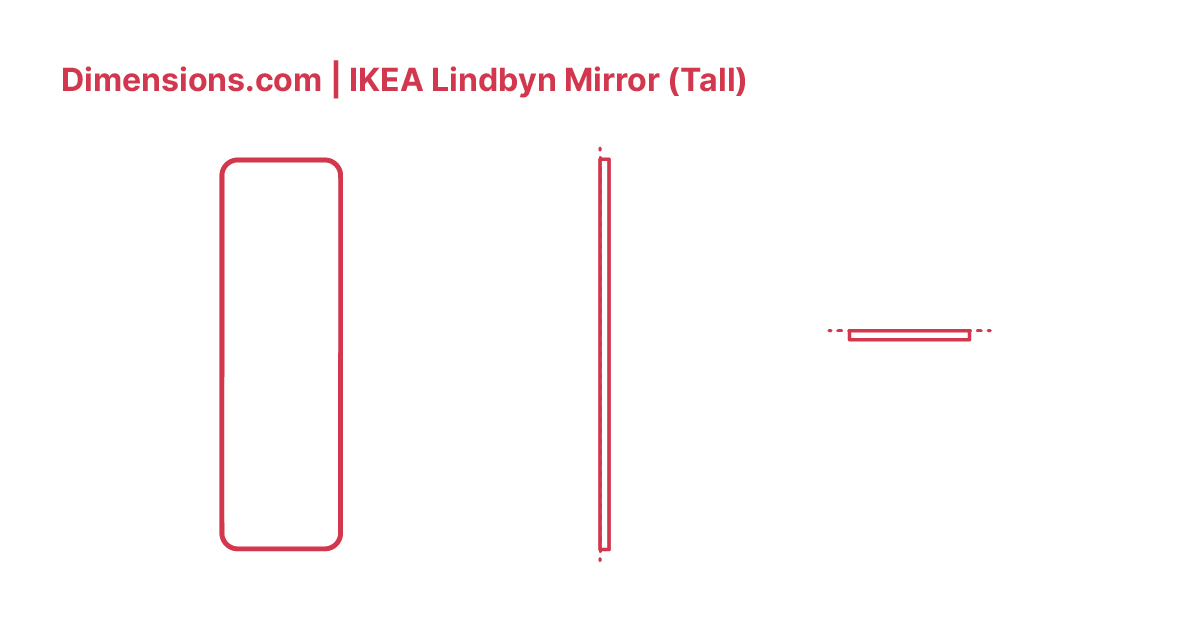 IKEA Lindbyn Mirror (Tall) Dimensions & Drawings