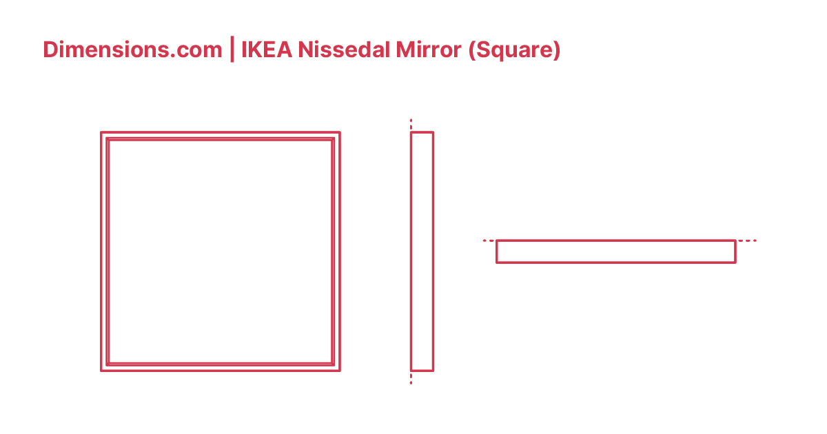 IKEA Nissedal Mirror (Square) Dimensions & Drawings