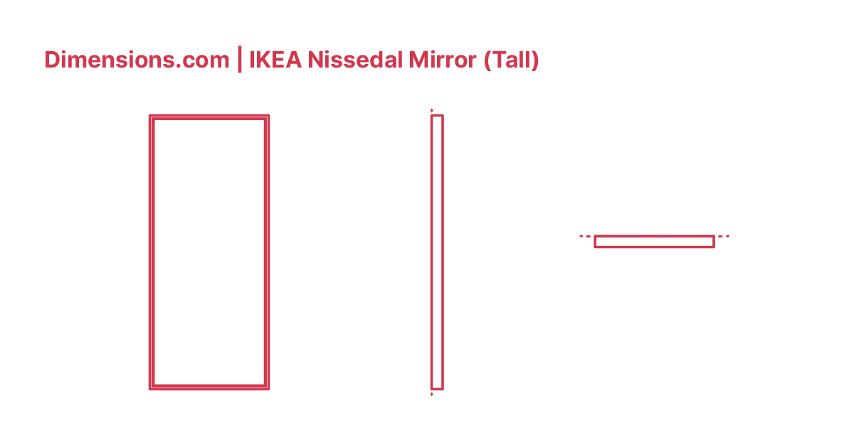 IKEA Nissedal Mirror (Tall) Dimensions & Drawings