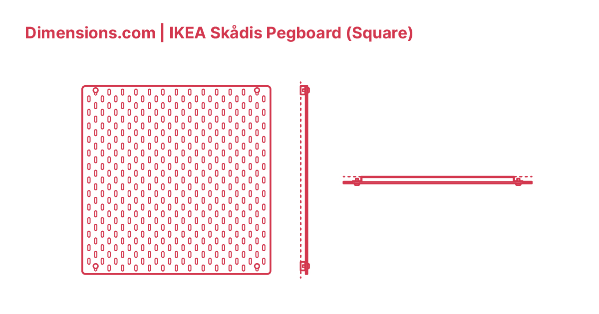 IKEA Skådis Pegboard (Square) Dimensions & Drawings
