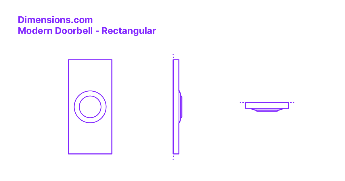 Modern Doorbell Rectangular Dimensions & Drawings