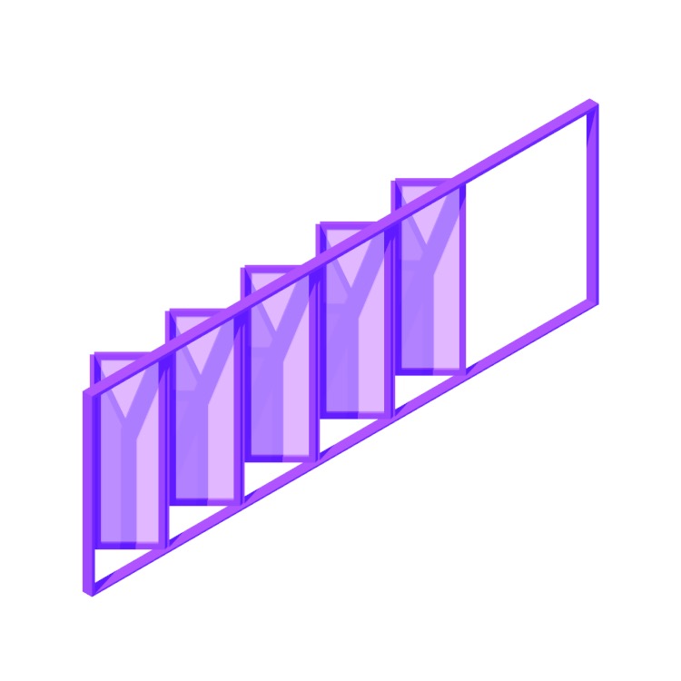 3D model of a Bifold Exterior Door (10 Panels) viewed in perspective