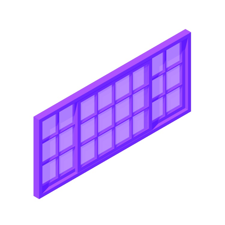 Sliding Window - 3 Panels, Half Fixed, Clear Dimensions & Drawings ...