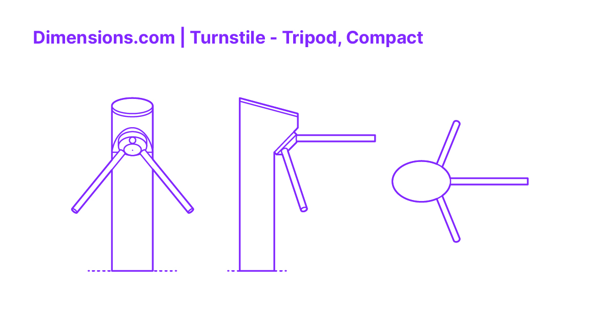 Turnstile Tripod, Compact Dimensions & Drawings