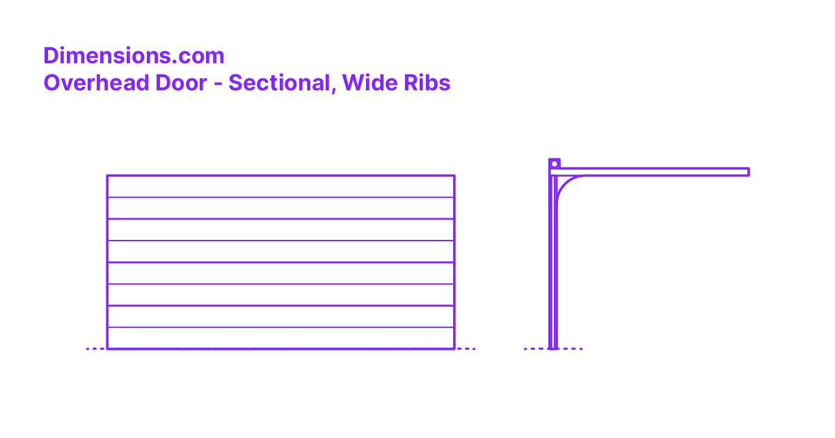 Door Rib Overhead Door - Sectional, Wide Ribs Dimensions & Drawings | Dimensions.com