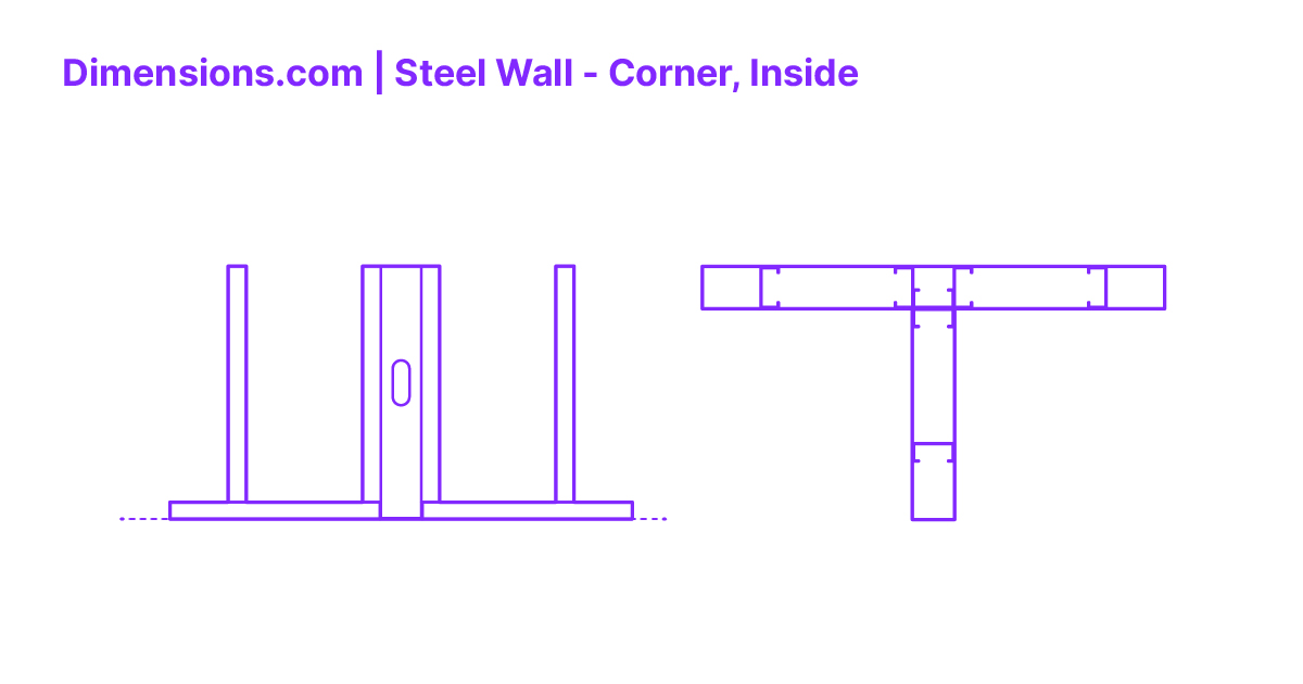 Steel Wall Corner, Inside Dimensions & Drawings