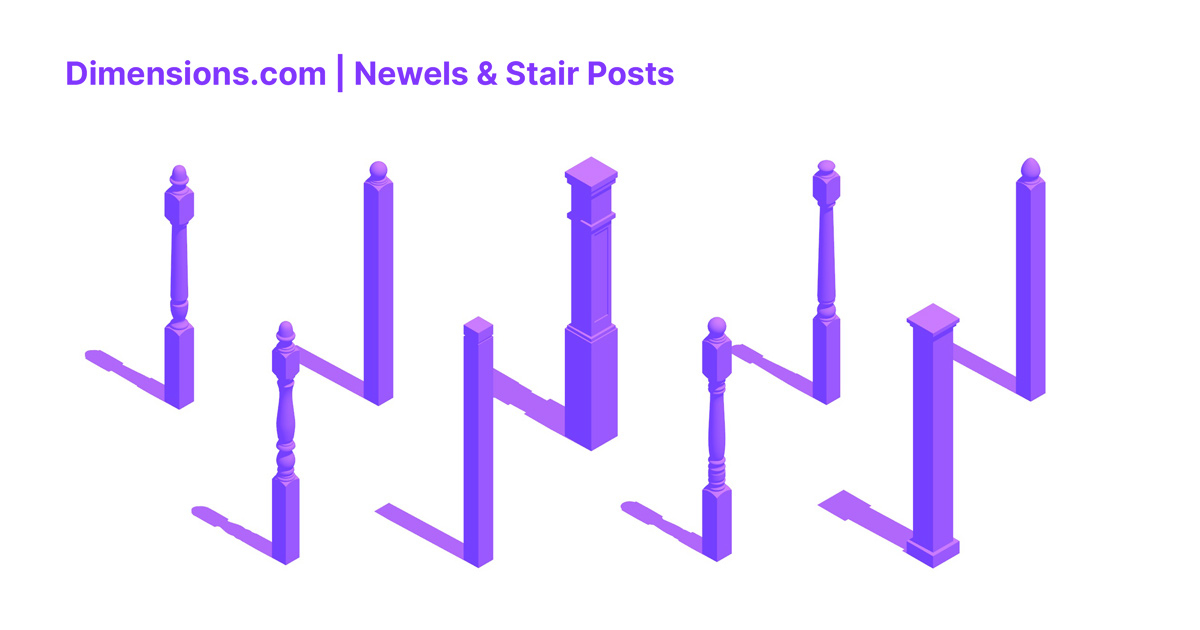 Newels Stair Posts Dimensions & Drawings