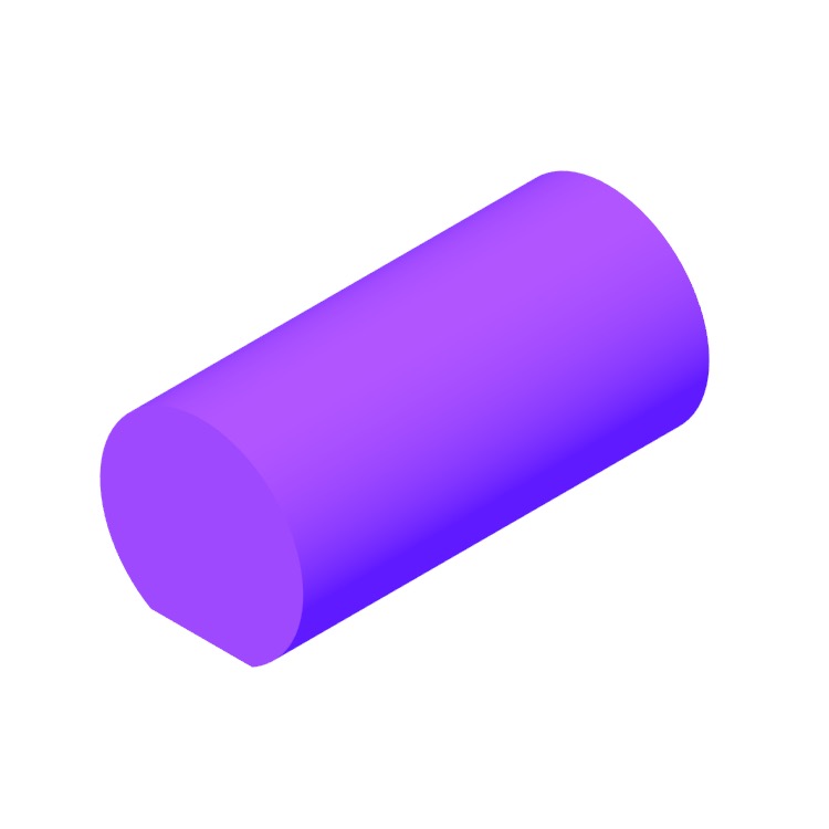 Perspective view of a 3D model of Round Handrail