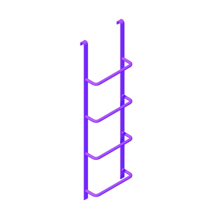 Perspective view of a 3D model of Window Well Access Ladder