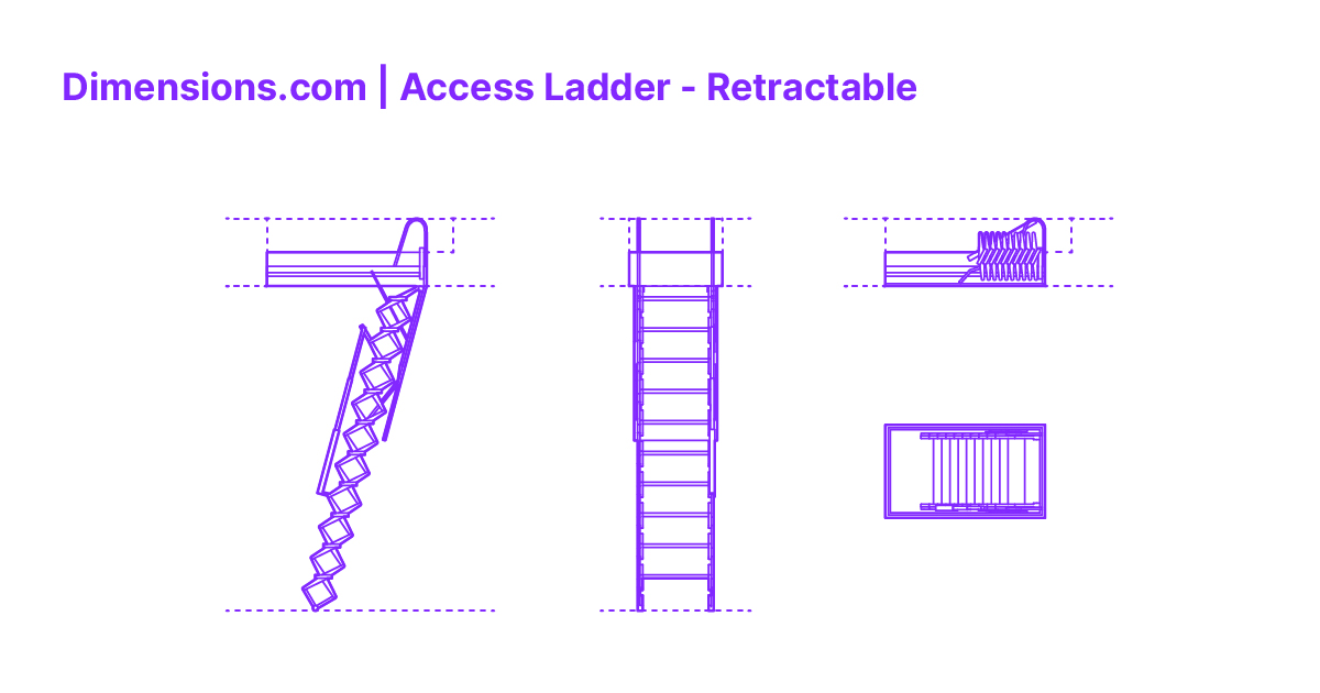 Access Ladder Retractable Dimensions & Drawings