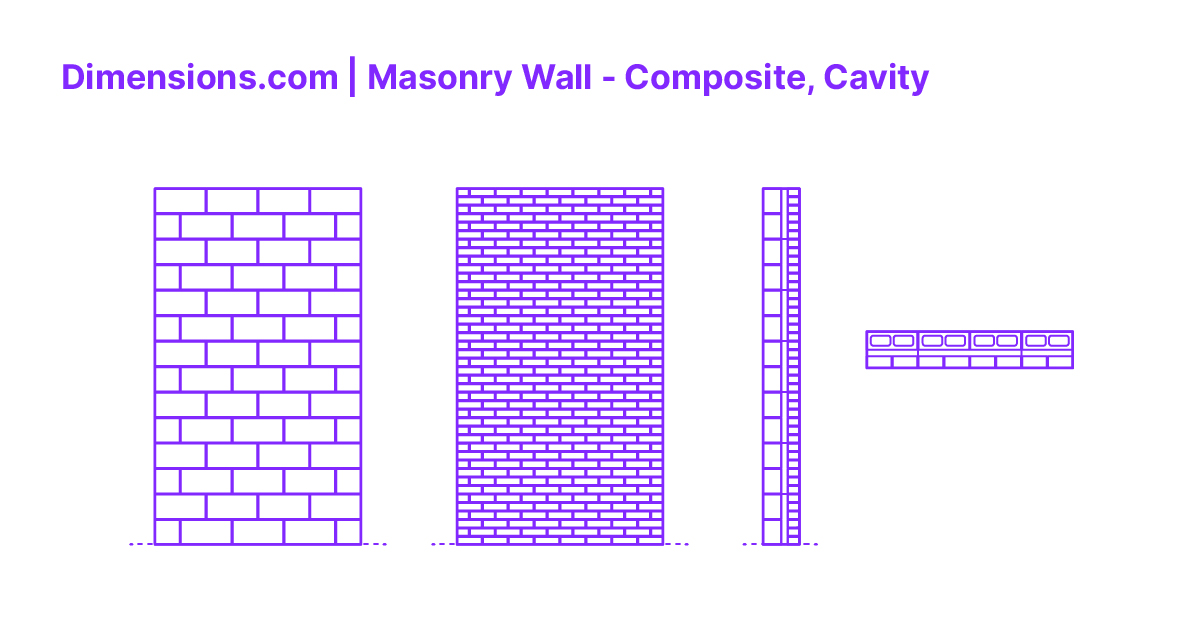 Masonry Wall Composite, Cavity Dimensions & Drawings