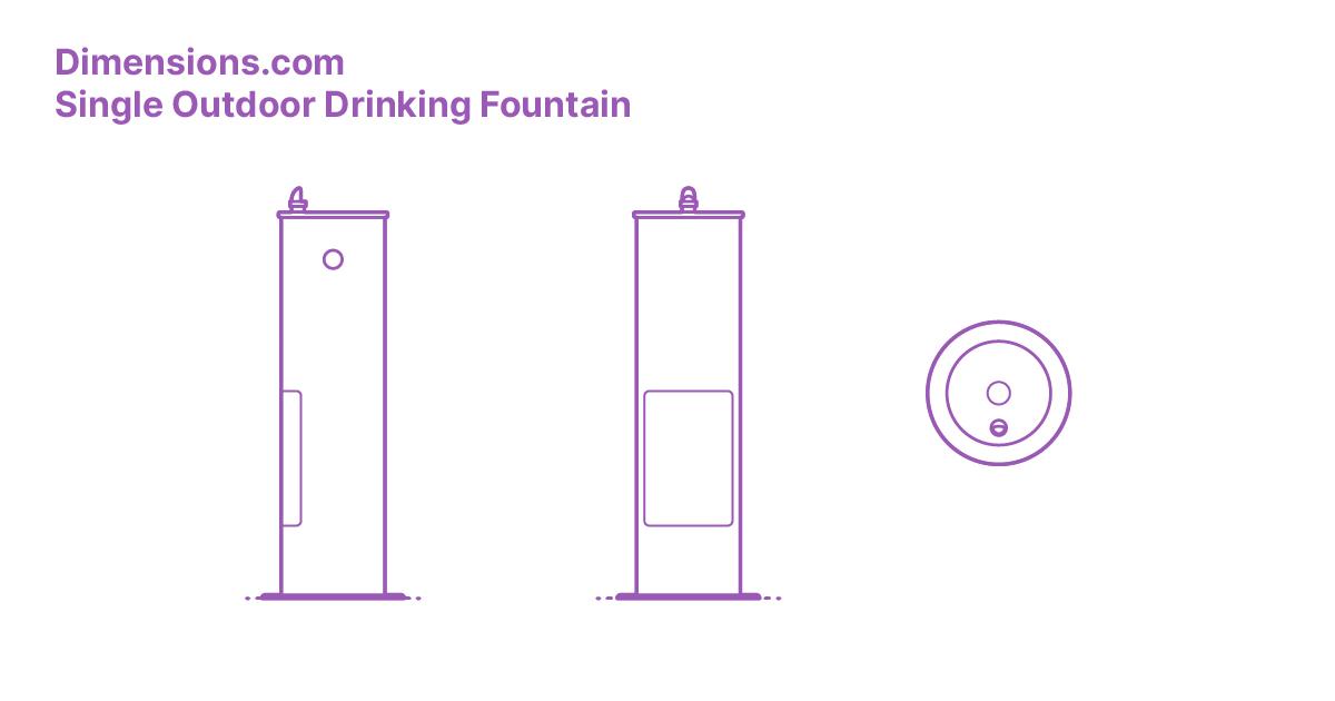 Willoughby Single Outdoor Drinking Fountain Dimensions & Drawings