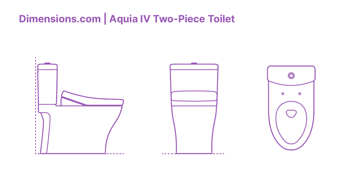 TOTO Aquia IV TwoPiece Toilet Washlet Dimensions & Drawings