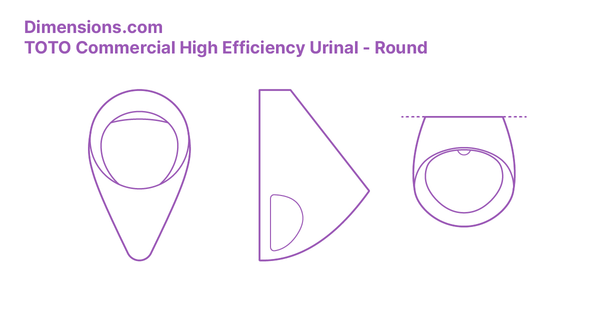 TOTO Commercial High Efficiency Urinal Round Dimensions & Drawings