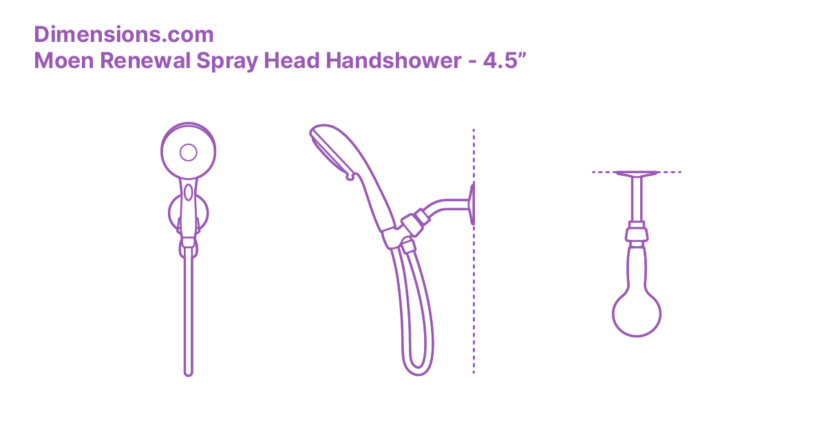 Moen Renewal Spray Head Handshower 4.5” Dimensions & Drawings