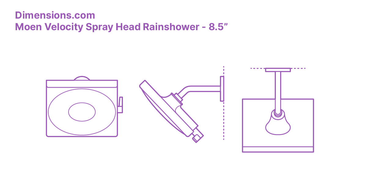 Moen Velocity Spray Head Rainshower 8.5” Dimensions & Drawings