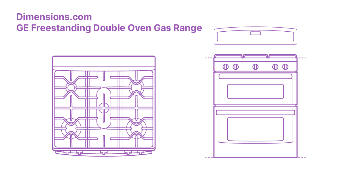 GE Profile Freestanding Double Oven Gas Range Dimensions & Drawings