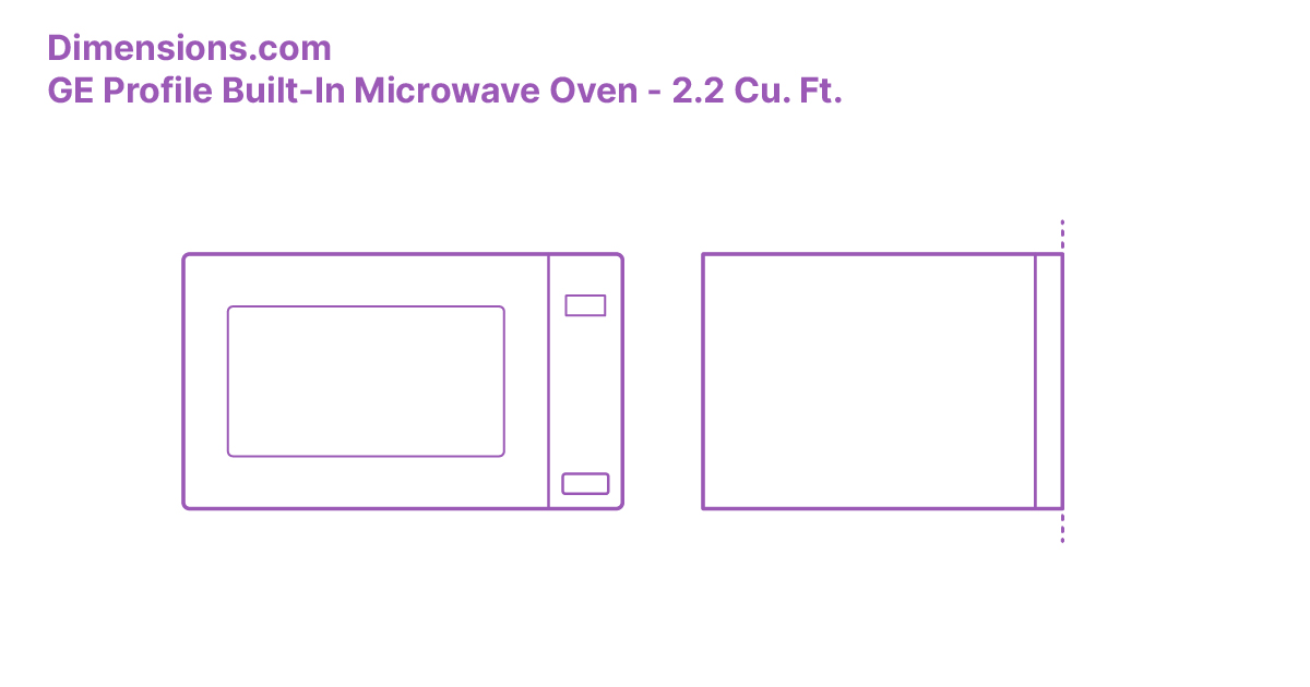 GE Profile BuiltIn Microwave Oven 2.2 Cu. Ft. Dimensions & Drawings