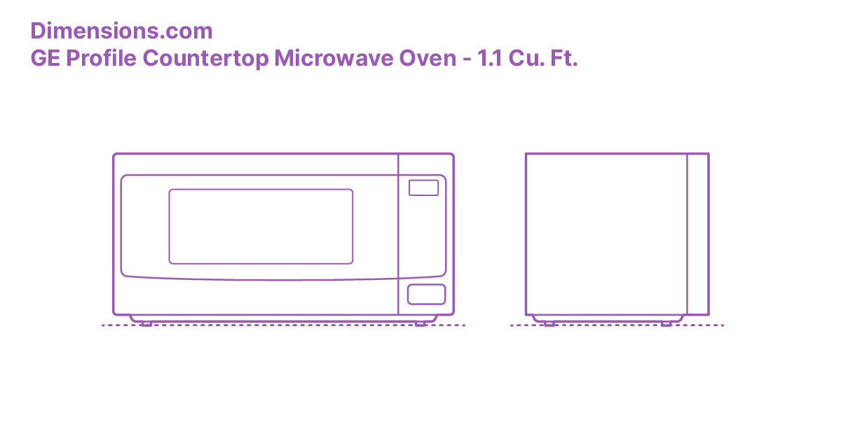 GE Profile Countertop Microwave Oven 1.1 Cu. Ft. Dimensions