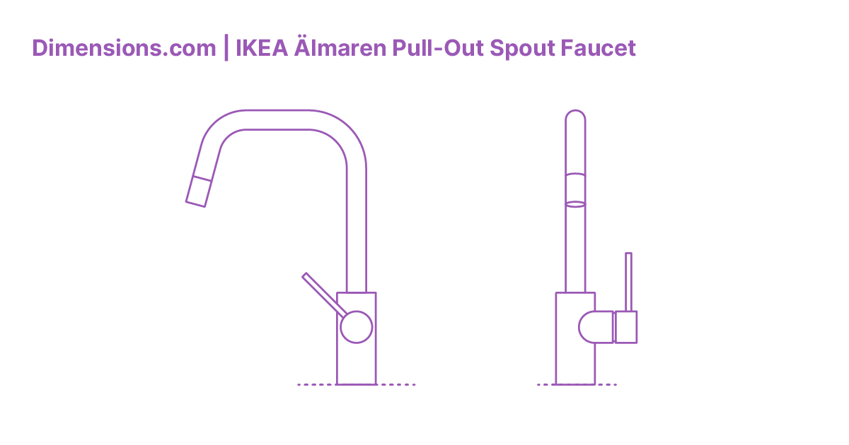 IKEA Älmaren PullOut Spout Kitchen Faucet Dimensions & Drawings