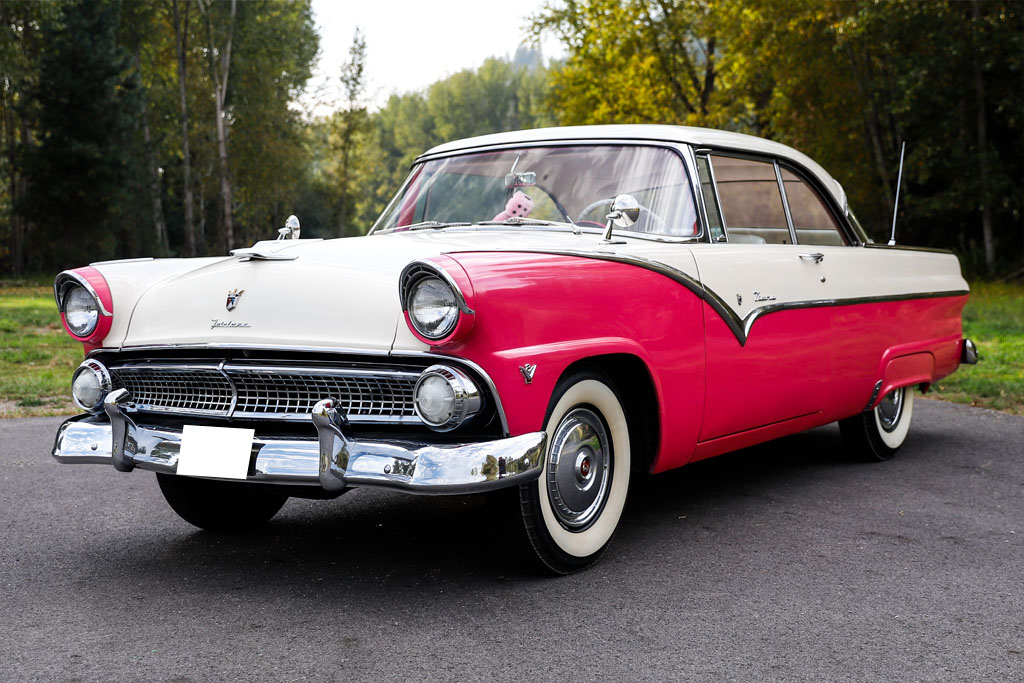1955-1956 Ford Convertible & Victoria 2DR Hardtop Door Glass – Clear, Pair