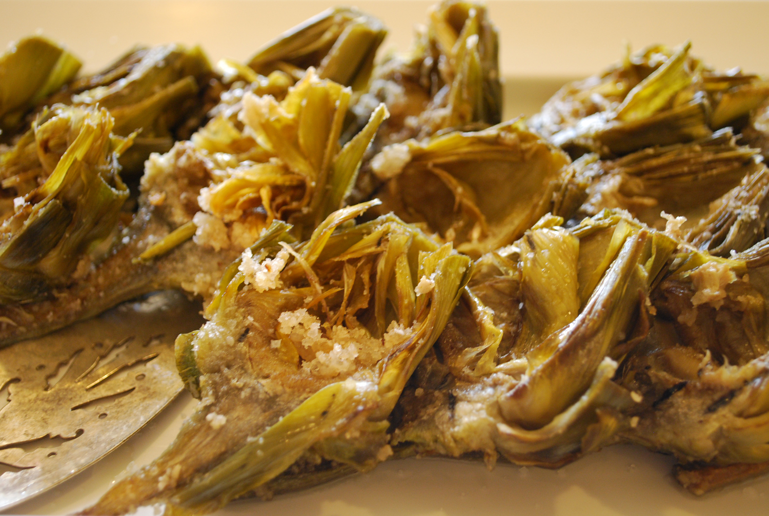 Carciofi alla Giudia (fried artichoke hearts)