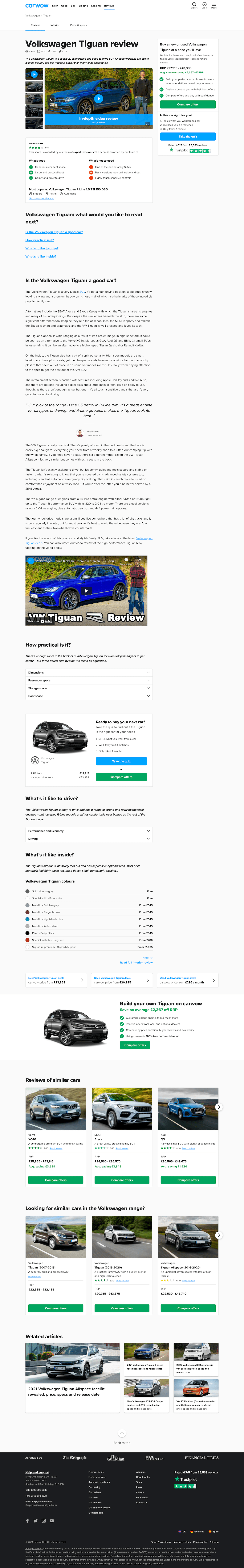 Carwow Automotive Landing Page Example