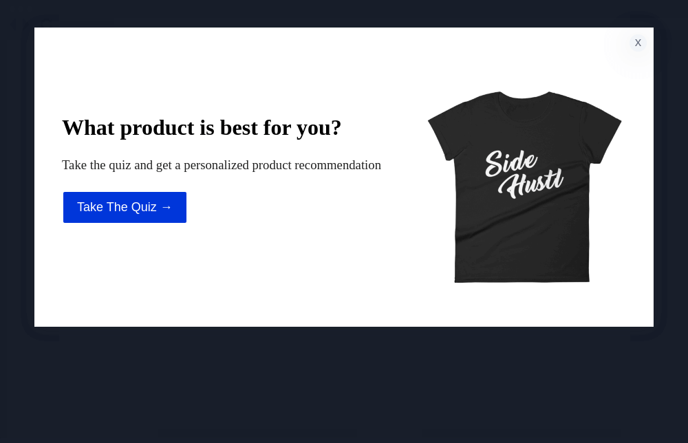 Free Simple Shop Quiz Popup Template ConvertFlow