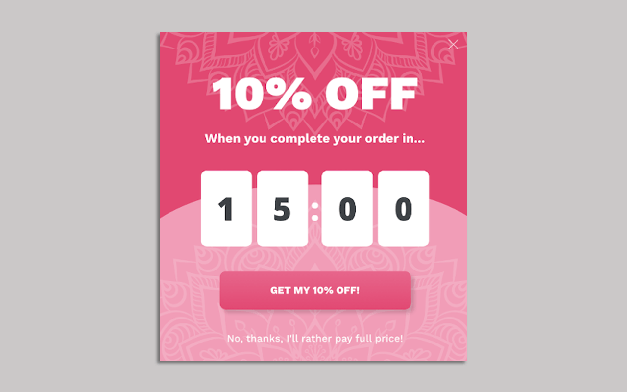 Tapestry Girls Timer Popup Example ConvertFlow