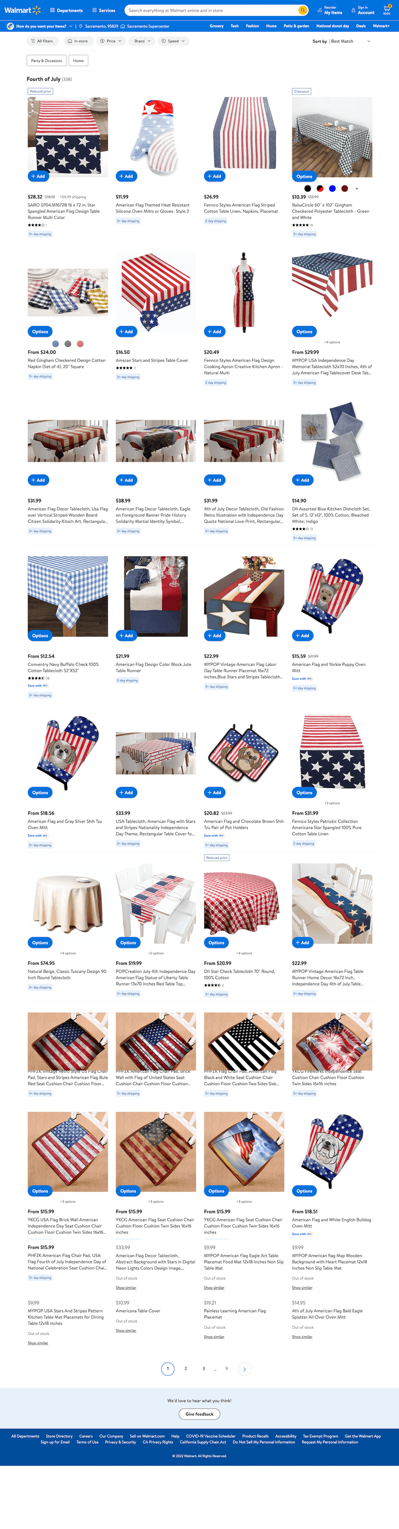 Walmart July 4th Collection Page Example ConvertFlow