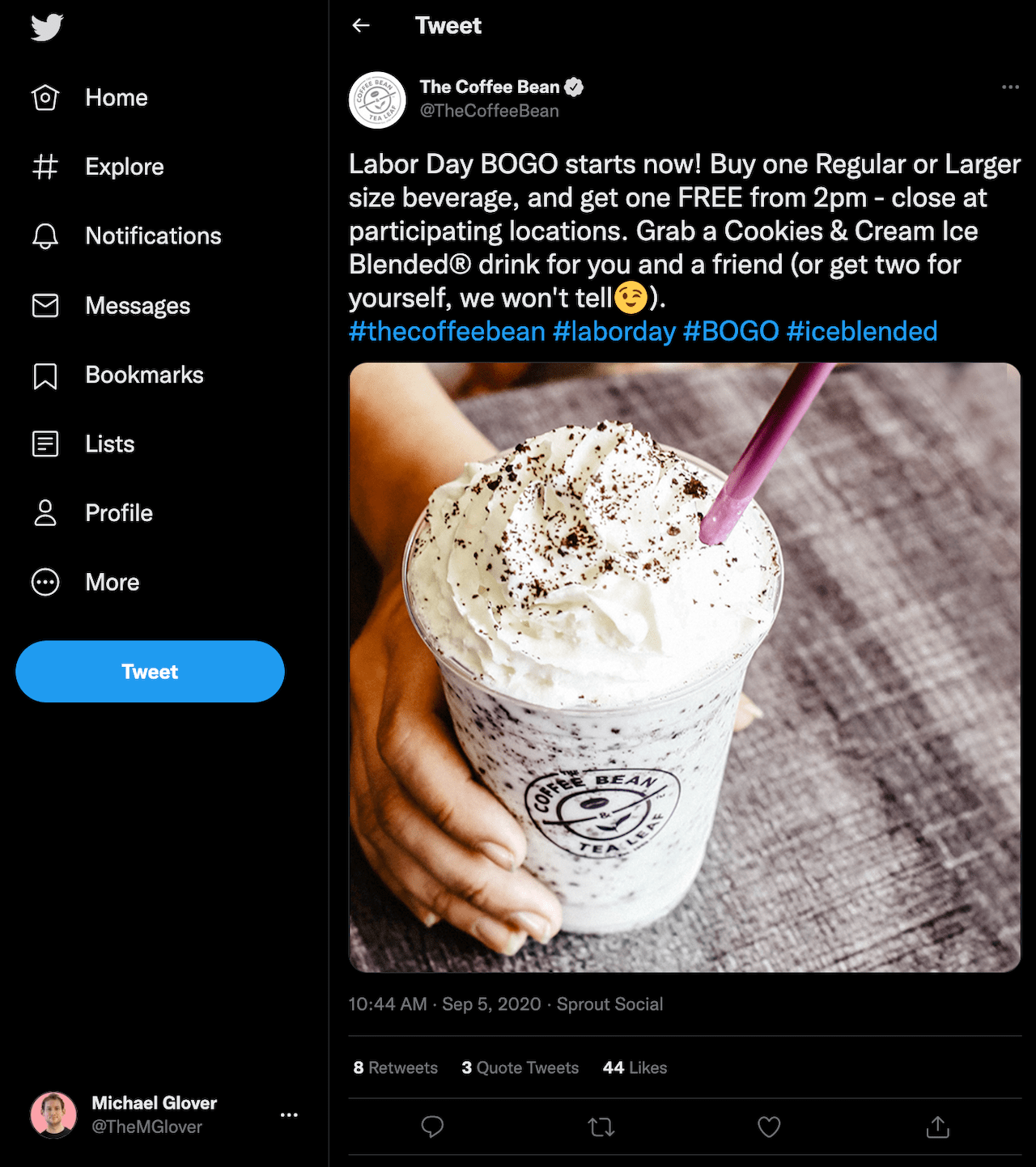 The Coffee Bean Labor Day Offer Example ConvertFlow