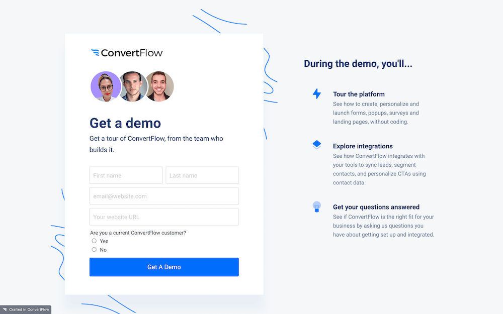 Dynamic Landing Page Examples: ConvertFlow demo