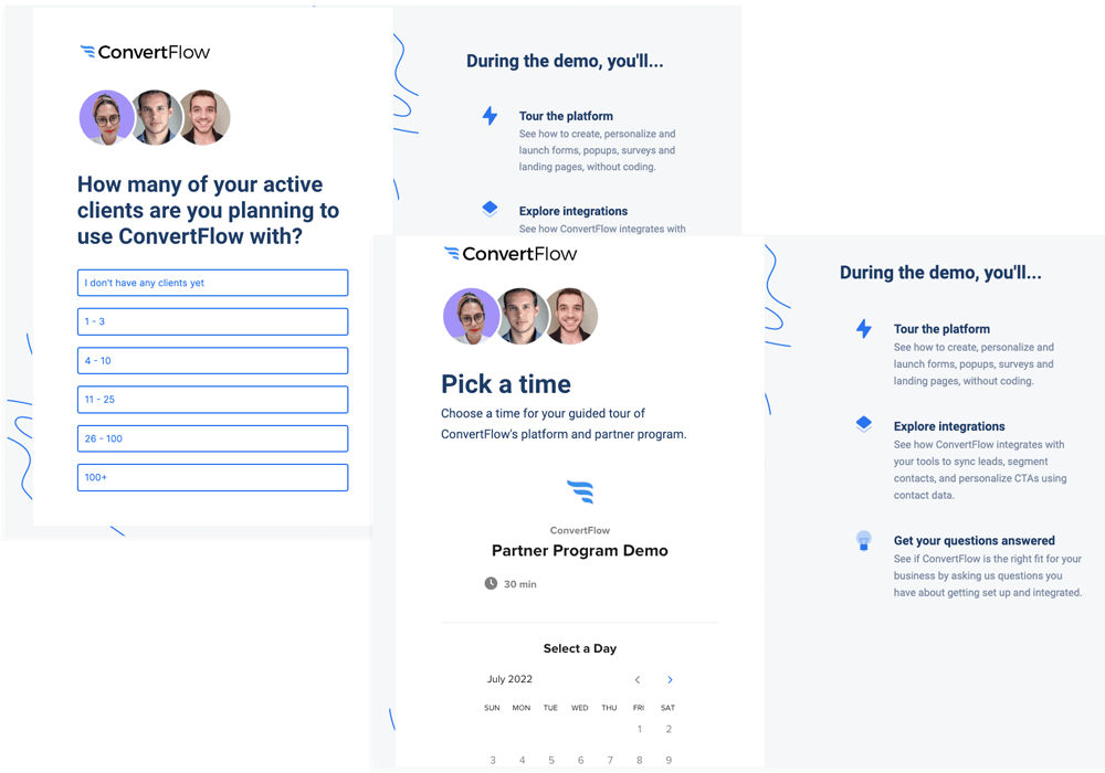 ConvertFlow Partner Program demo funnel