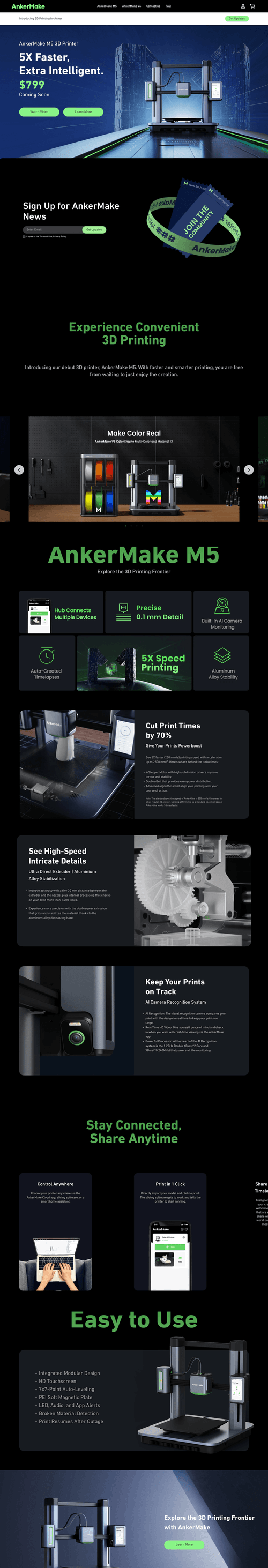 AnkerMake Kickstarter Landing Page Example ConvertFlow