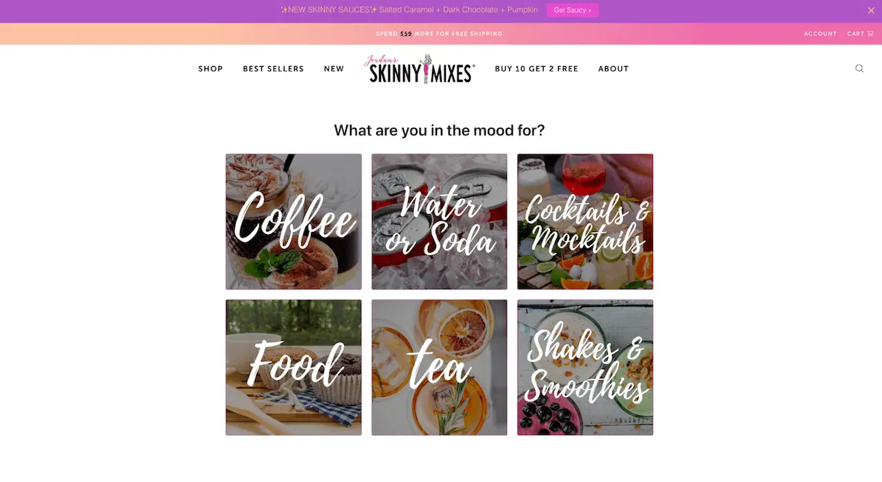 Skinny Mixes Quiz Example ConvertFlow