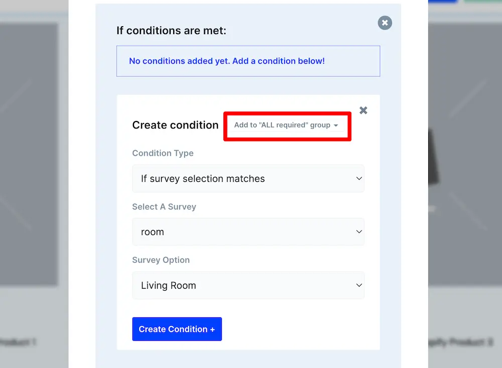 "All required" group of conditions