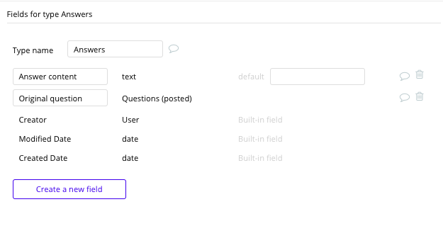 Bubble No Code Quora Clone Answer Data Type Fields