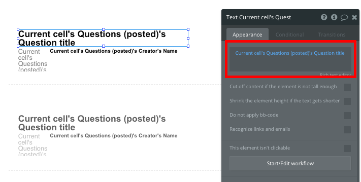 Bubble Quora Dynamic Content Flow