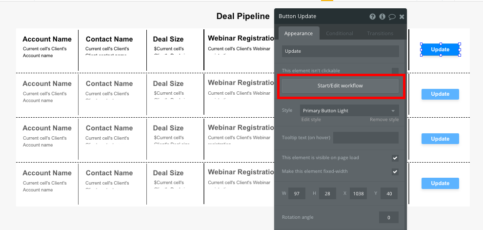 Bubble no code salesforce CRM clone tutorial walkthrough
